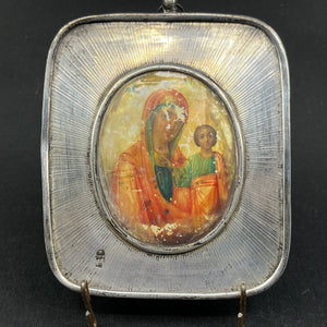 Russian icon in silver from 1872