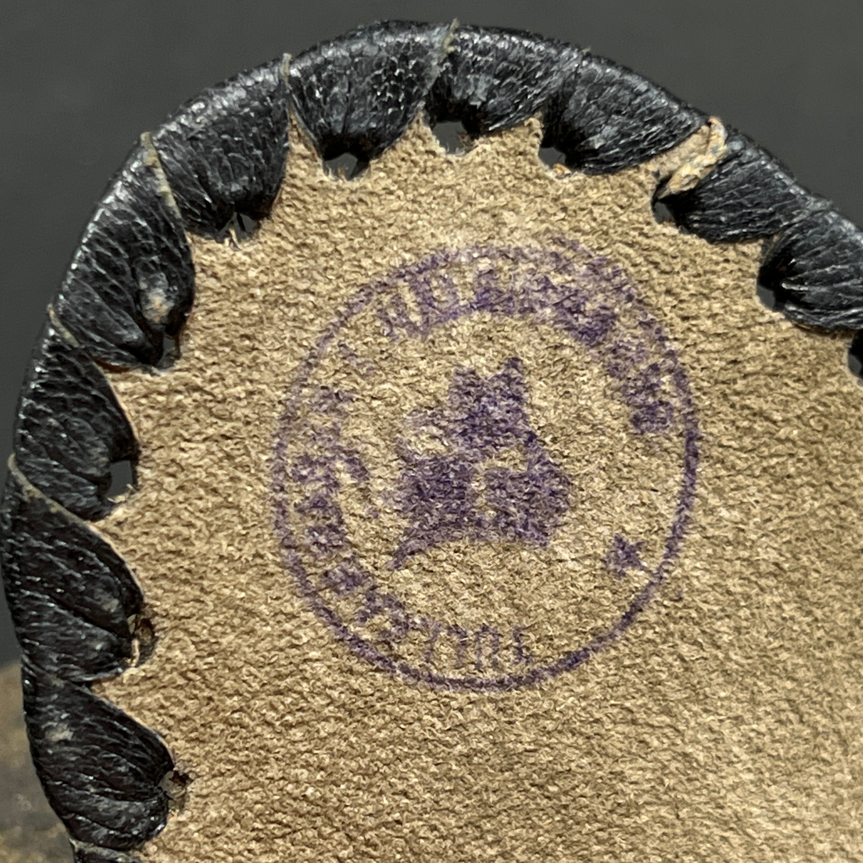 Black purse made of skin from a stingray