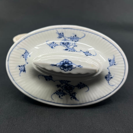 Musselmalet Riflet smørskål fra 1780'erne