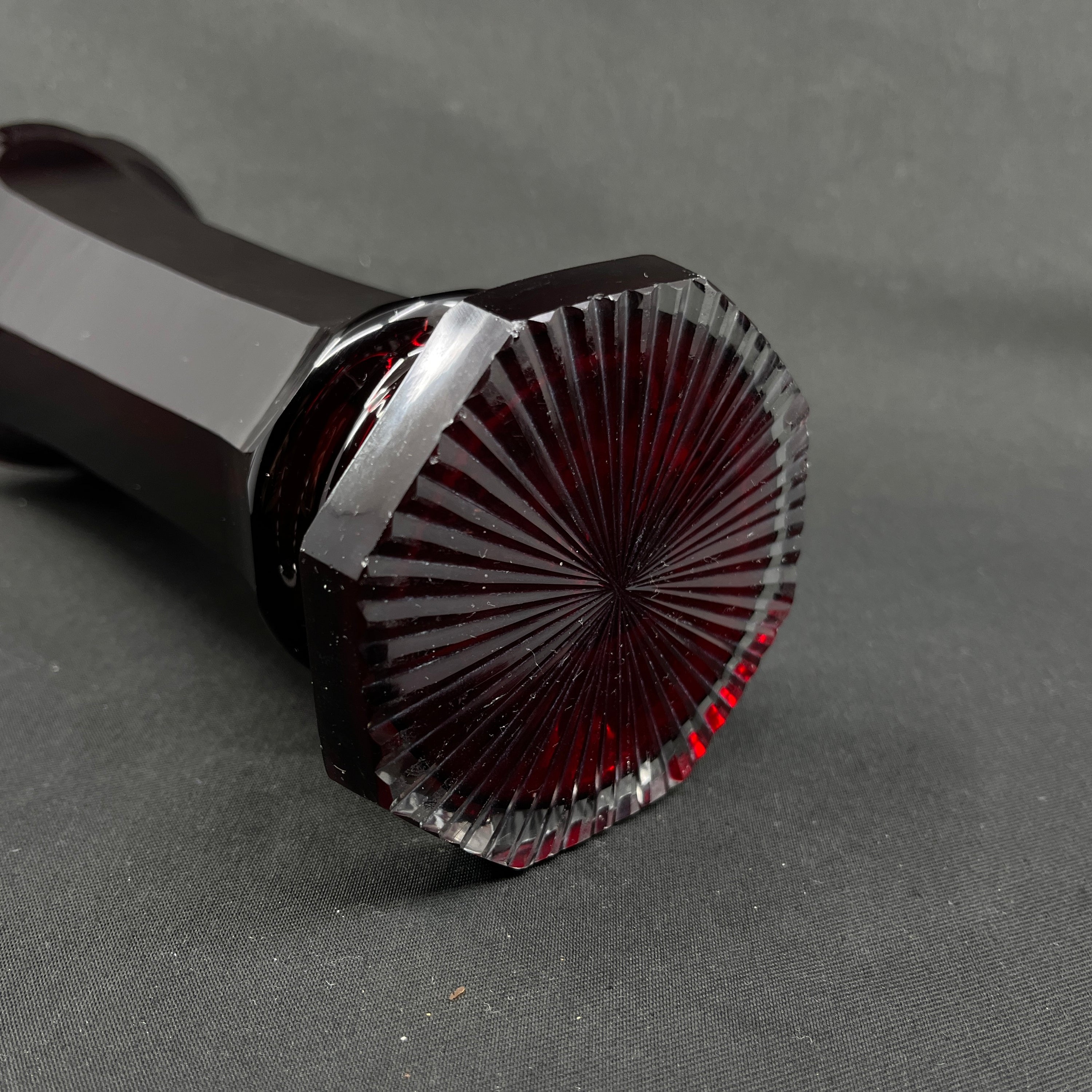 Tall ruby red vase from the 1950'ish