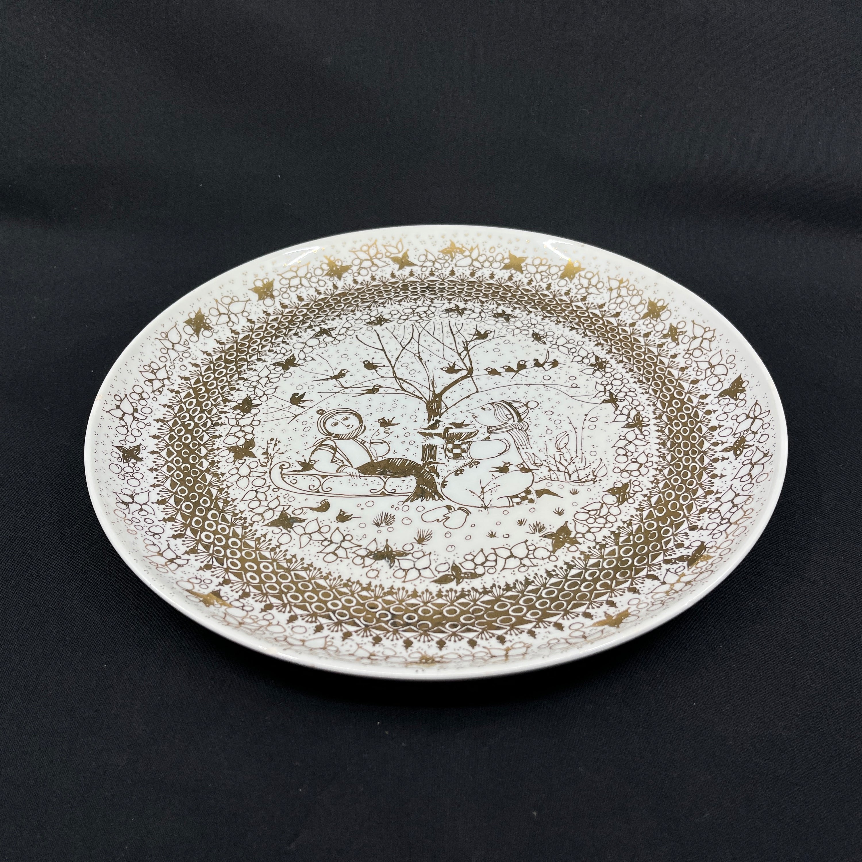 Stor Wiinblad platte - Vinter i guld