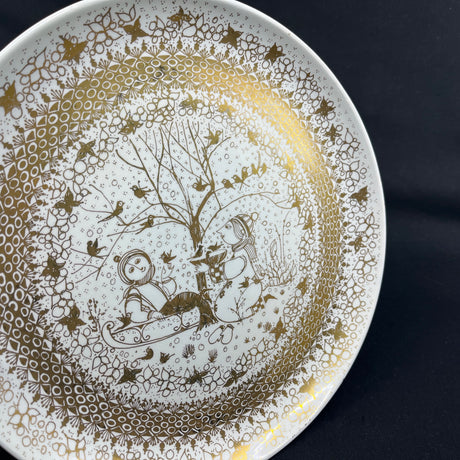 Stor Wiinblad platte - Vinter i guld