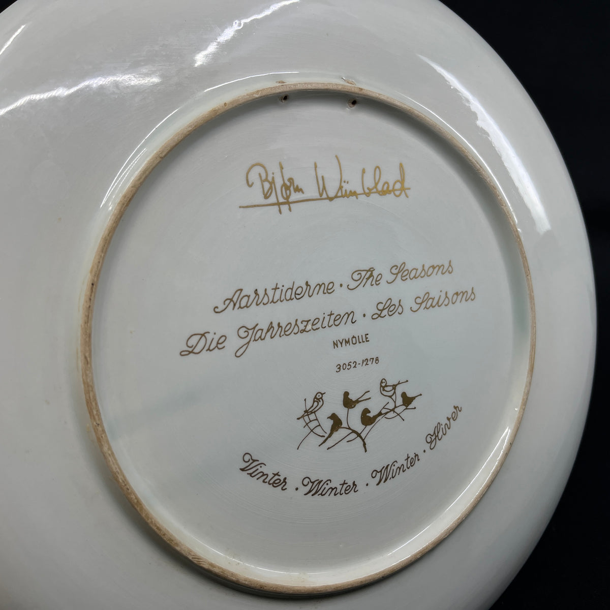 Stor Wiinblad platte - Vinter i guld