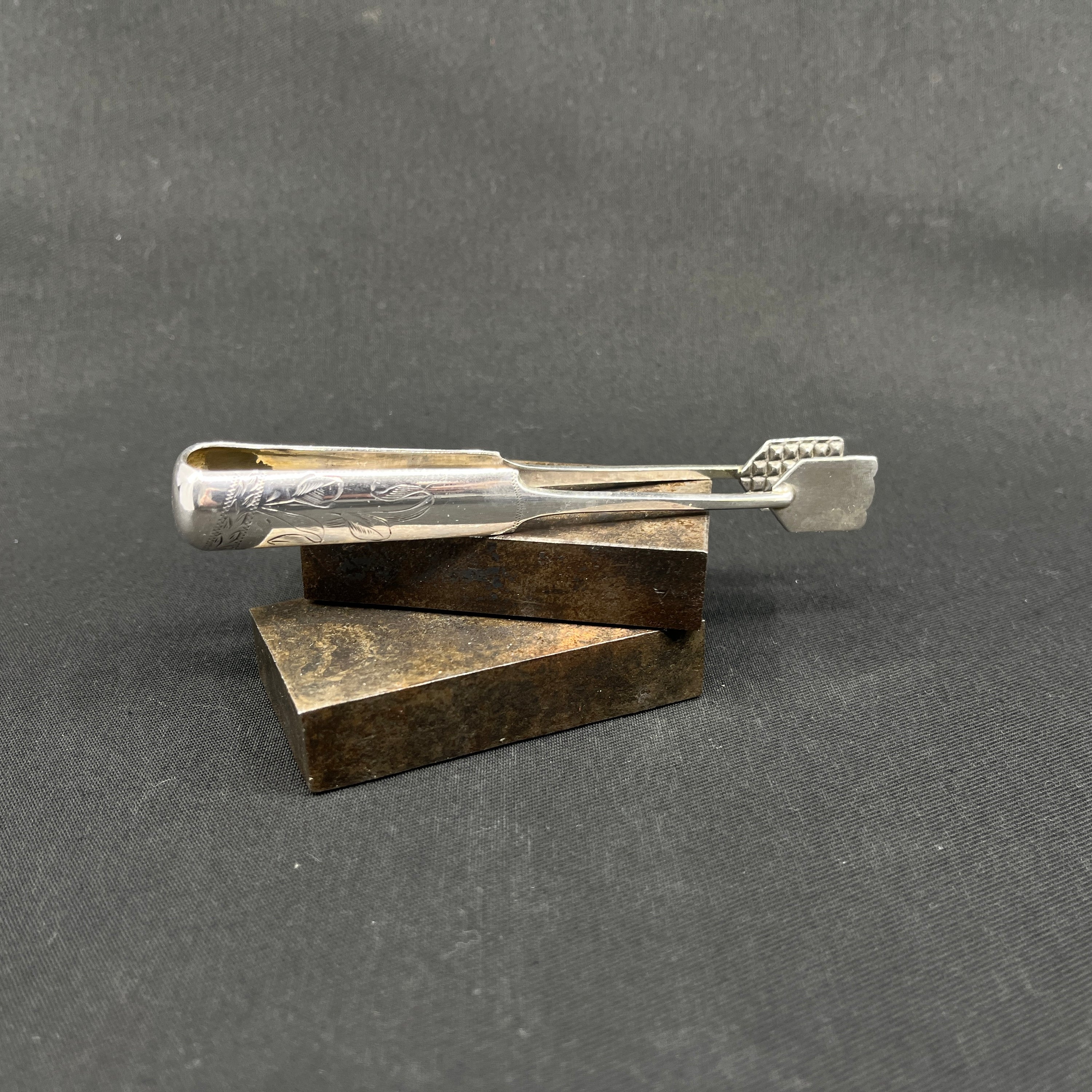 Russian sugar tongs in silver from the late 19th century