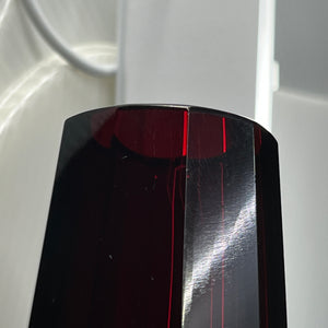 A set of ruby red art deco vases, conical