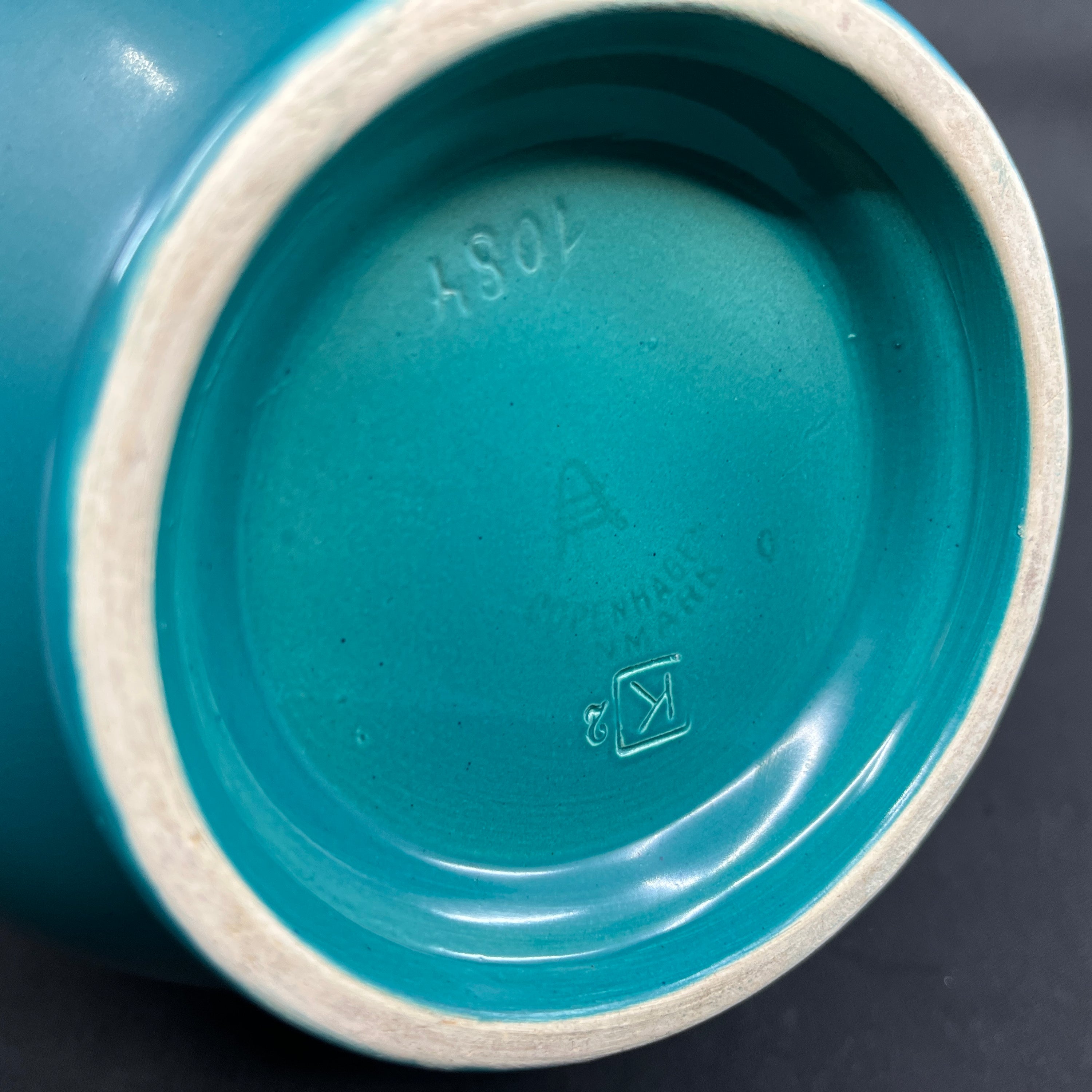 Petroleum blue Bremerholm vase from Aluminia