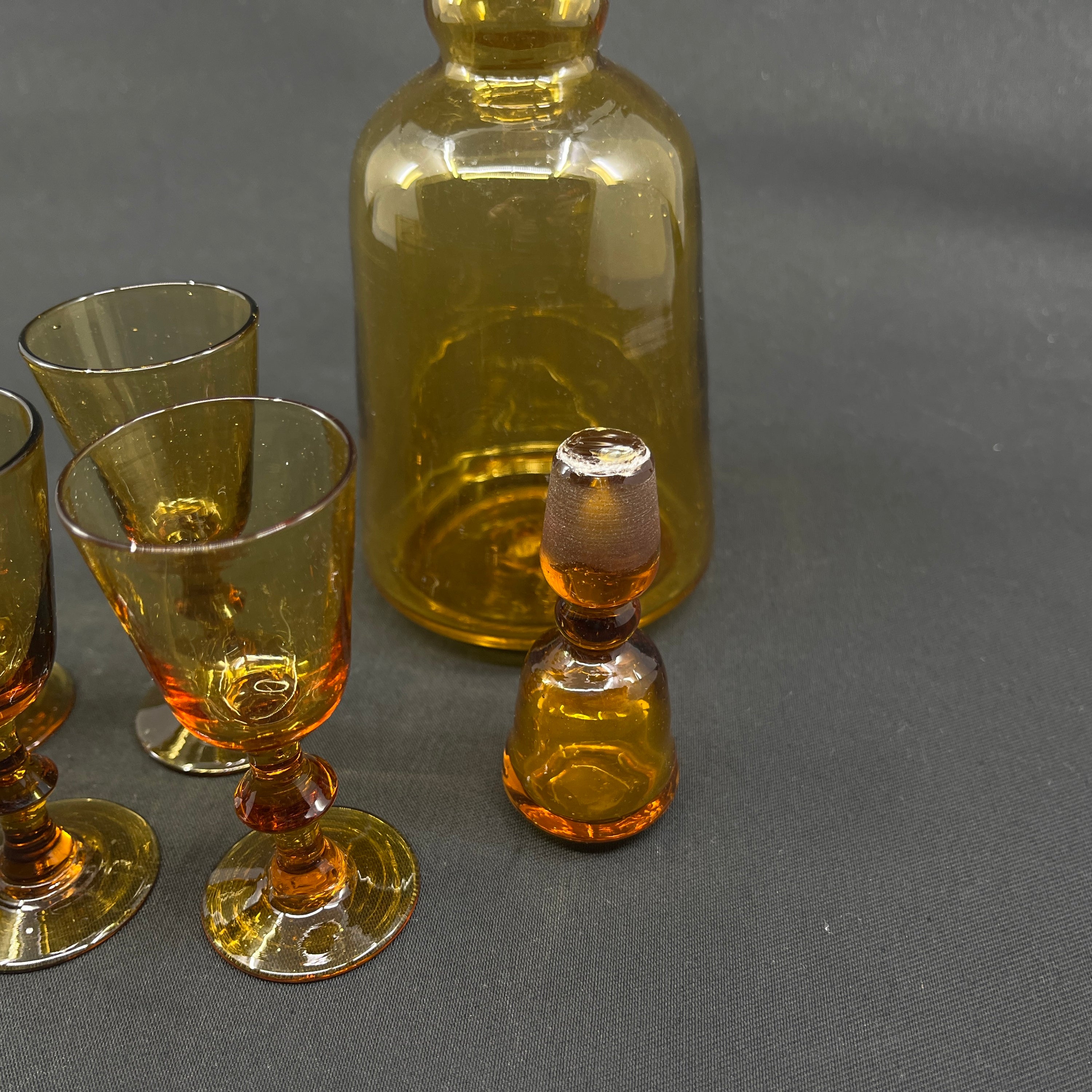 Rare carafe with glass from Kastrup Glassworks