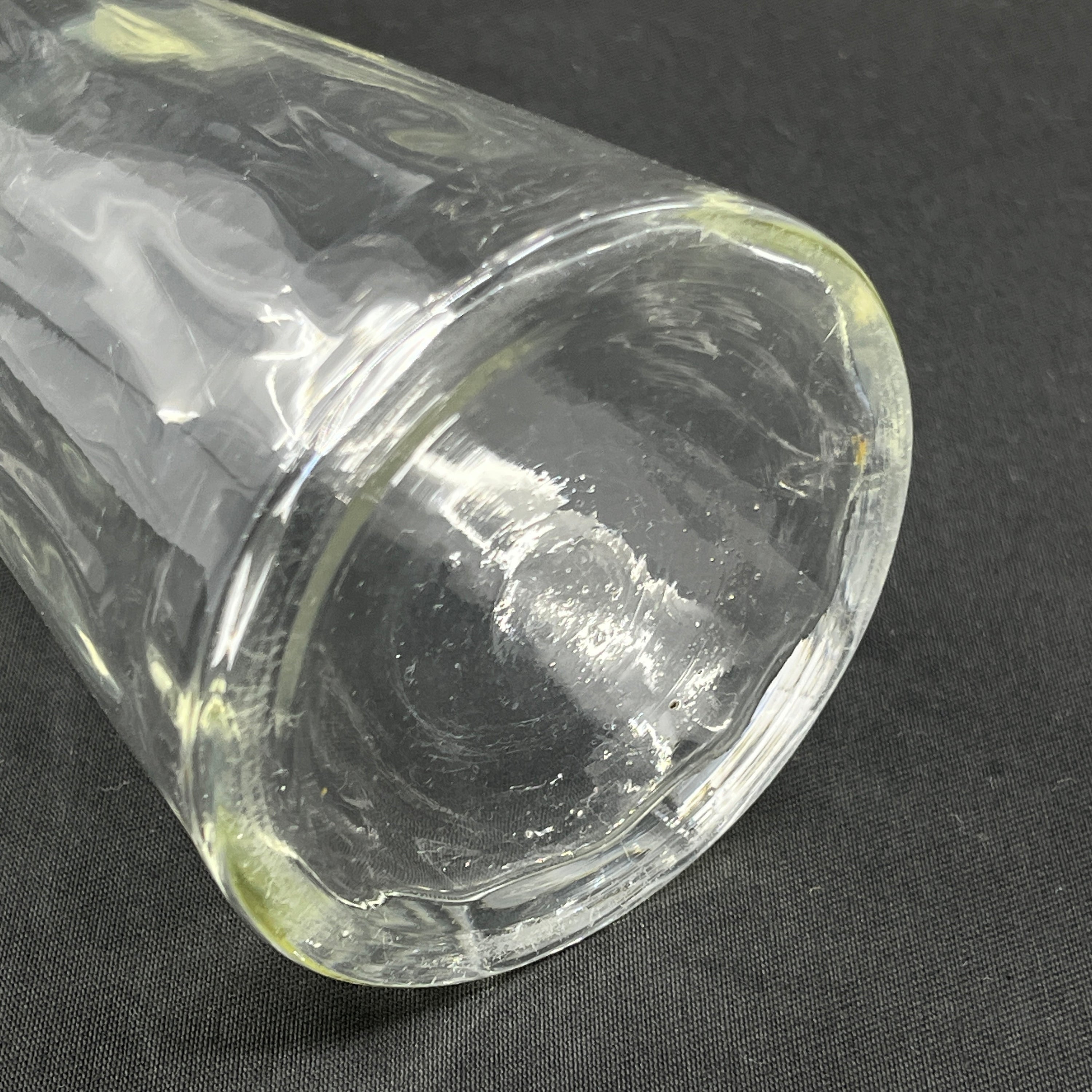 Clear hyacinth glass with ruffled edge