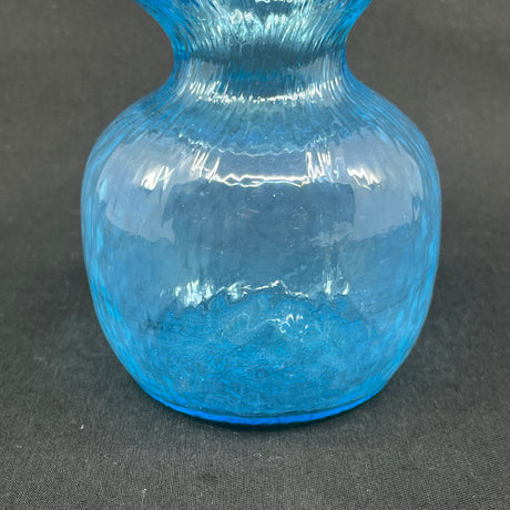 Søblåt hyacintglas med optik fra Fyens Glasværk, model fra 1910