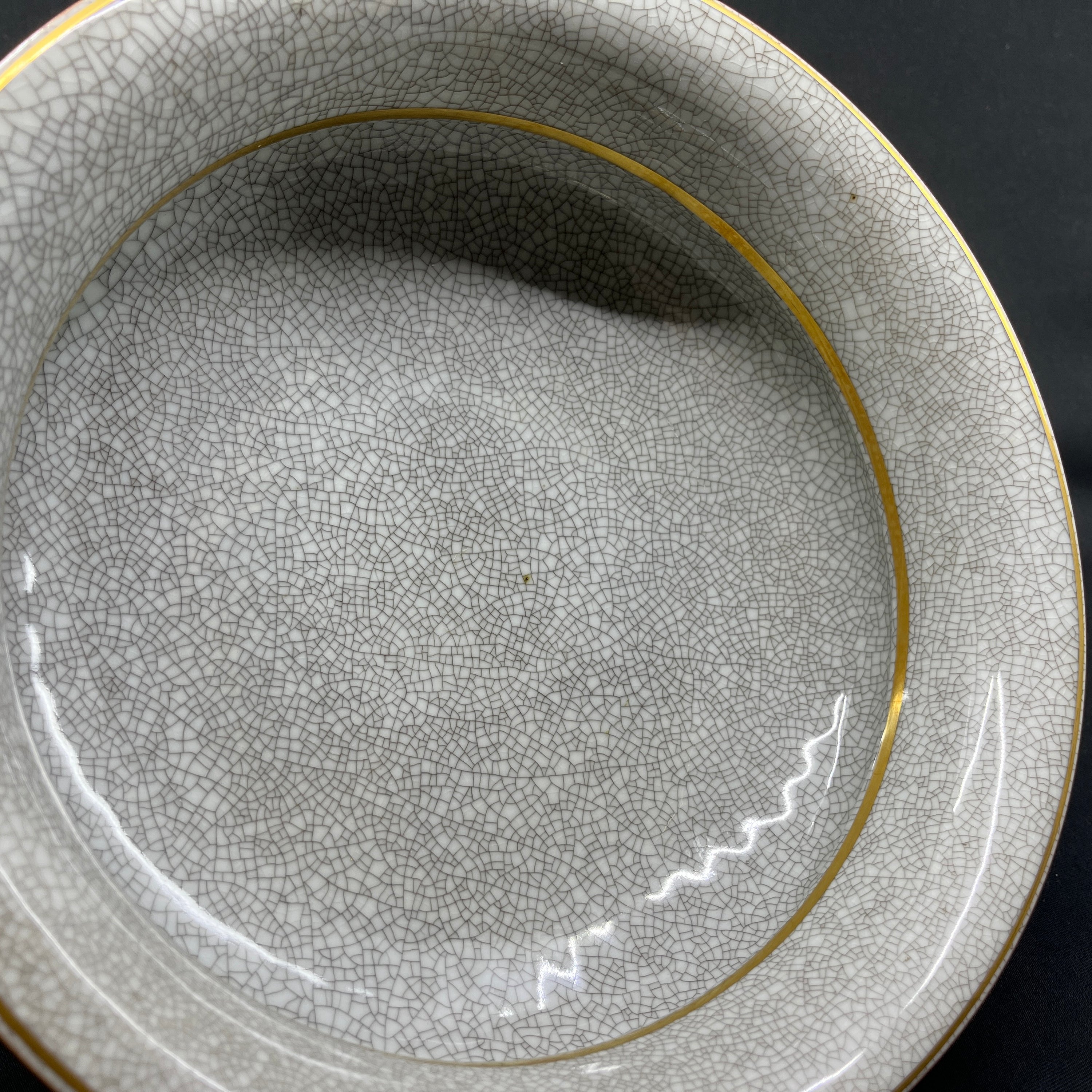 Green craquele bowl on foot from Royal Copenhagen