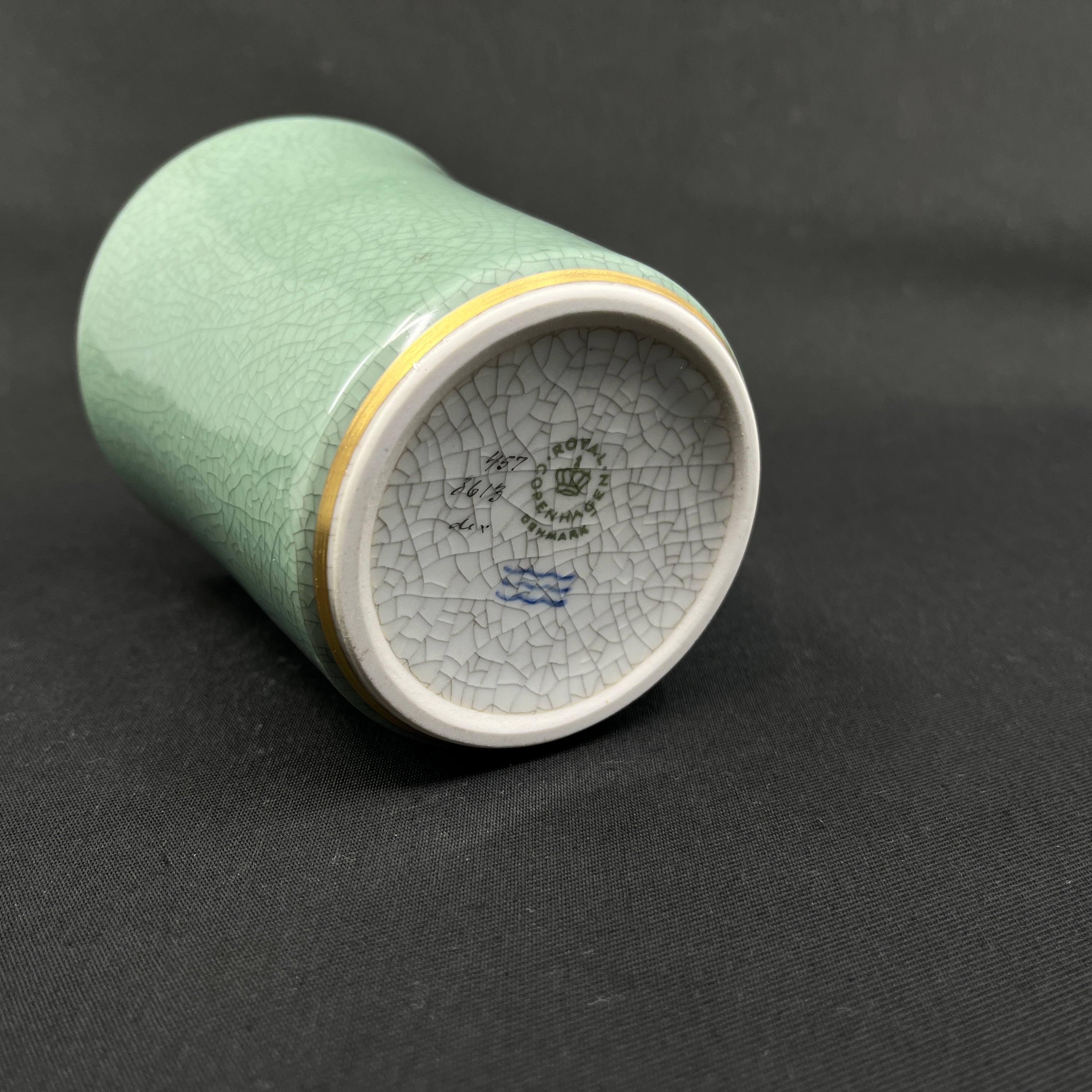 Green Royal Copenhagen craquelure vase