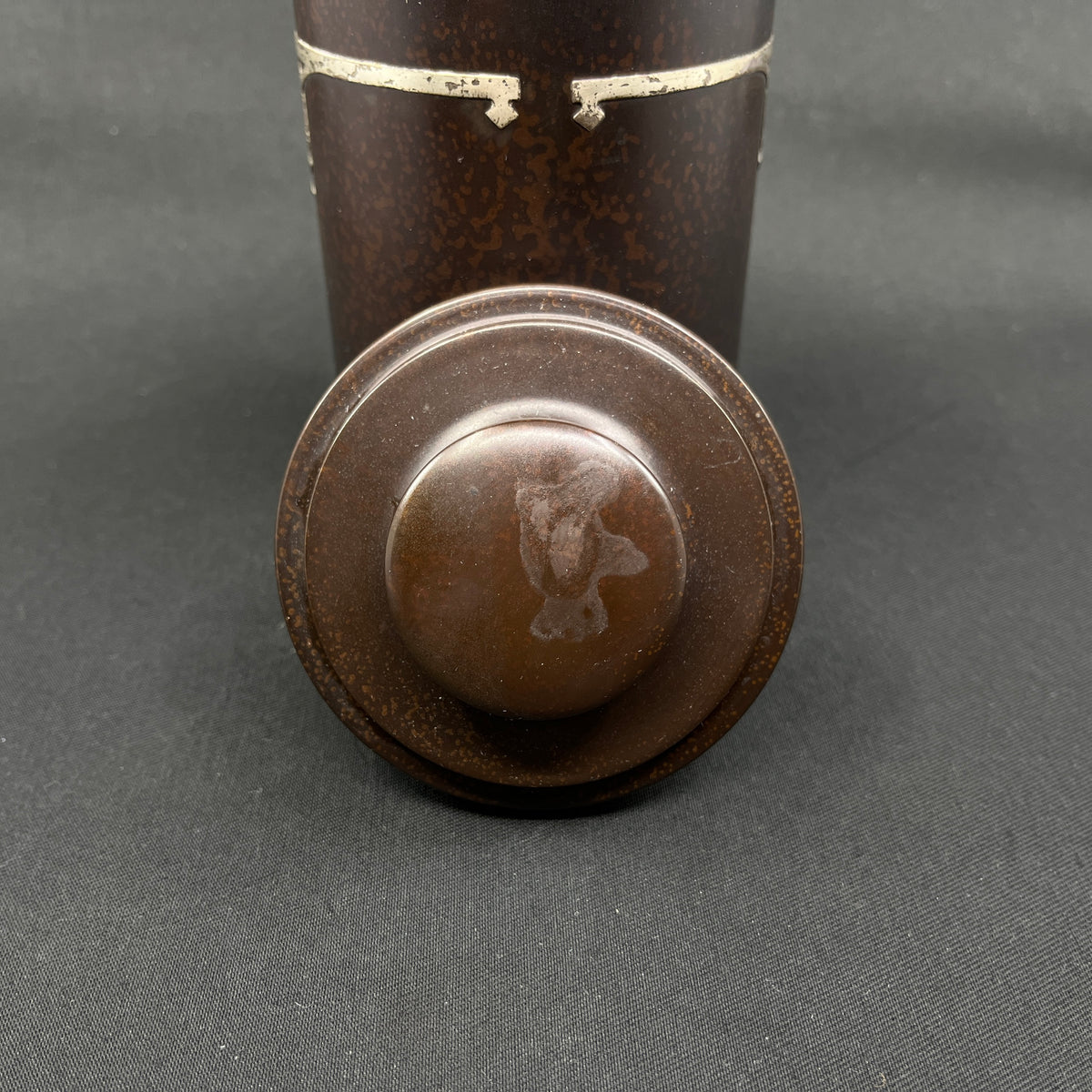 Rare art deco cigar jar from Heintz Art Metal
