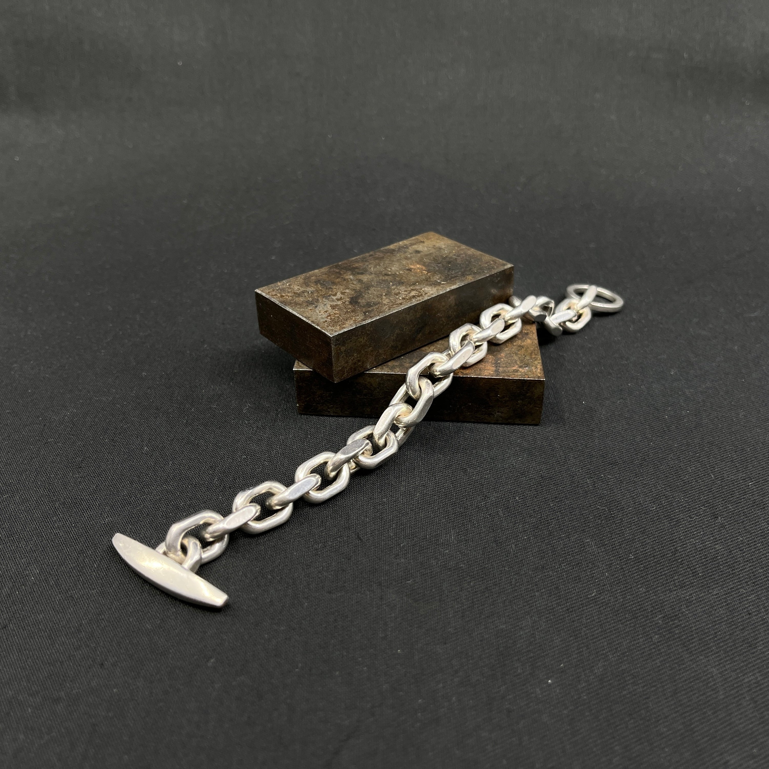 Ankerkæde i sterlingsølv, 21 cm.