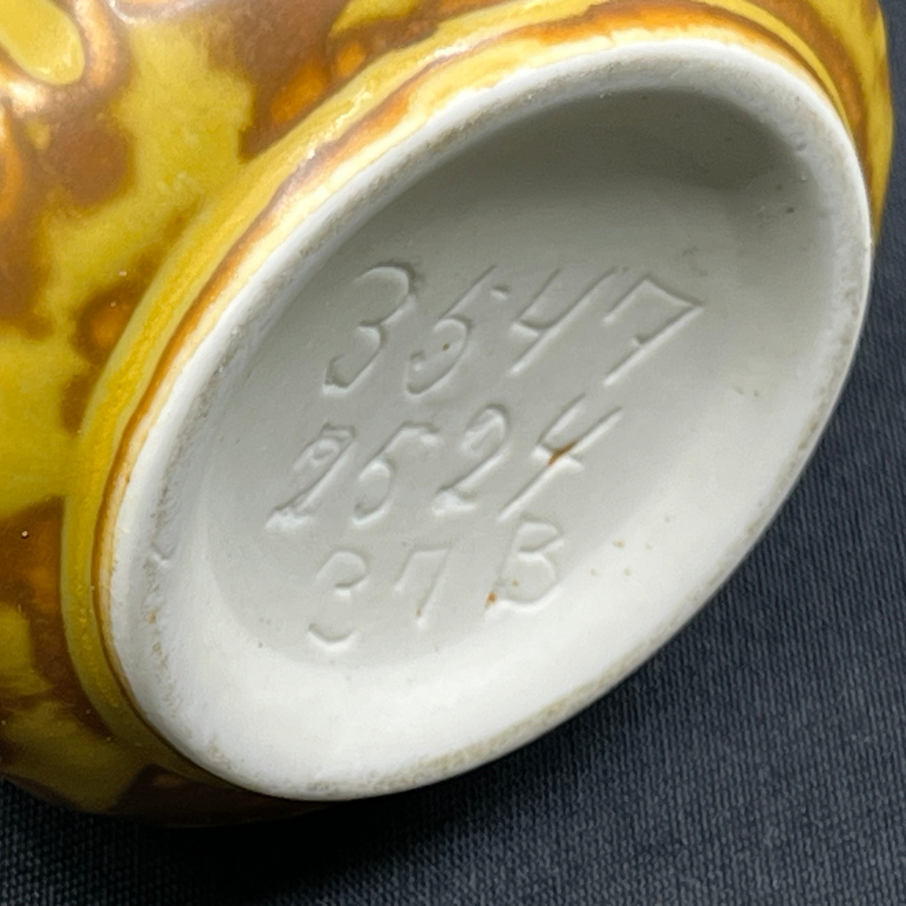 Yellow "Lyngby vase", 12.5 cm.