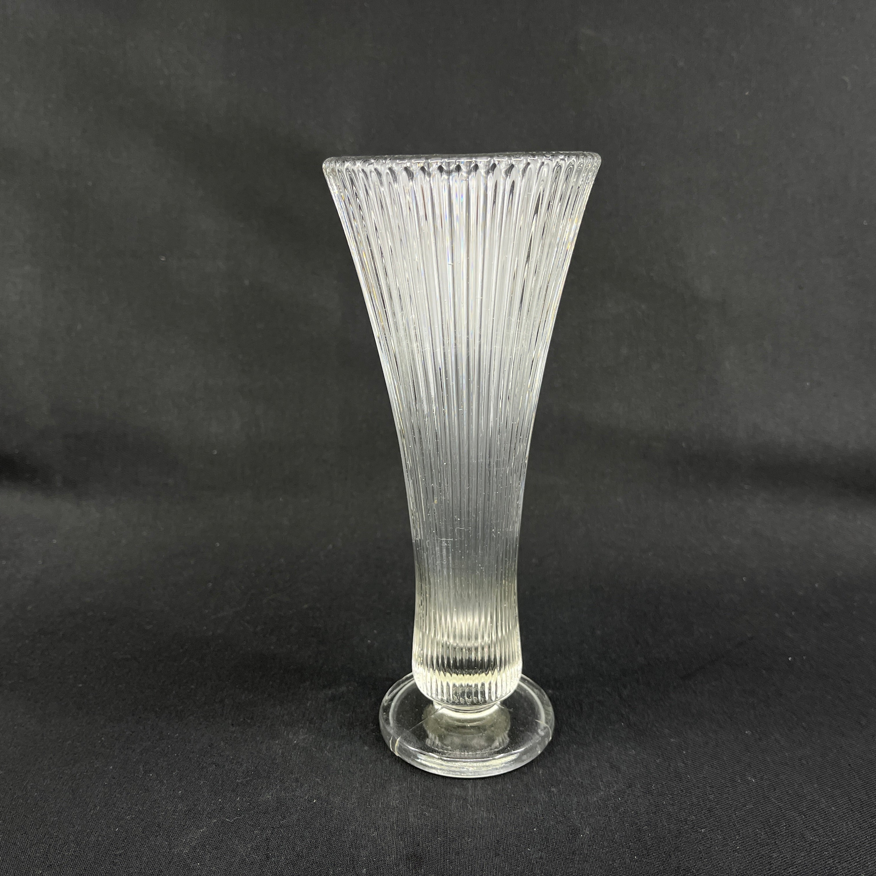 Moderne klar glasvase fra 1970'erne