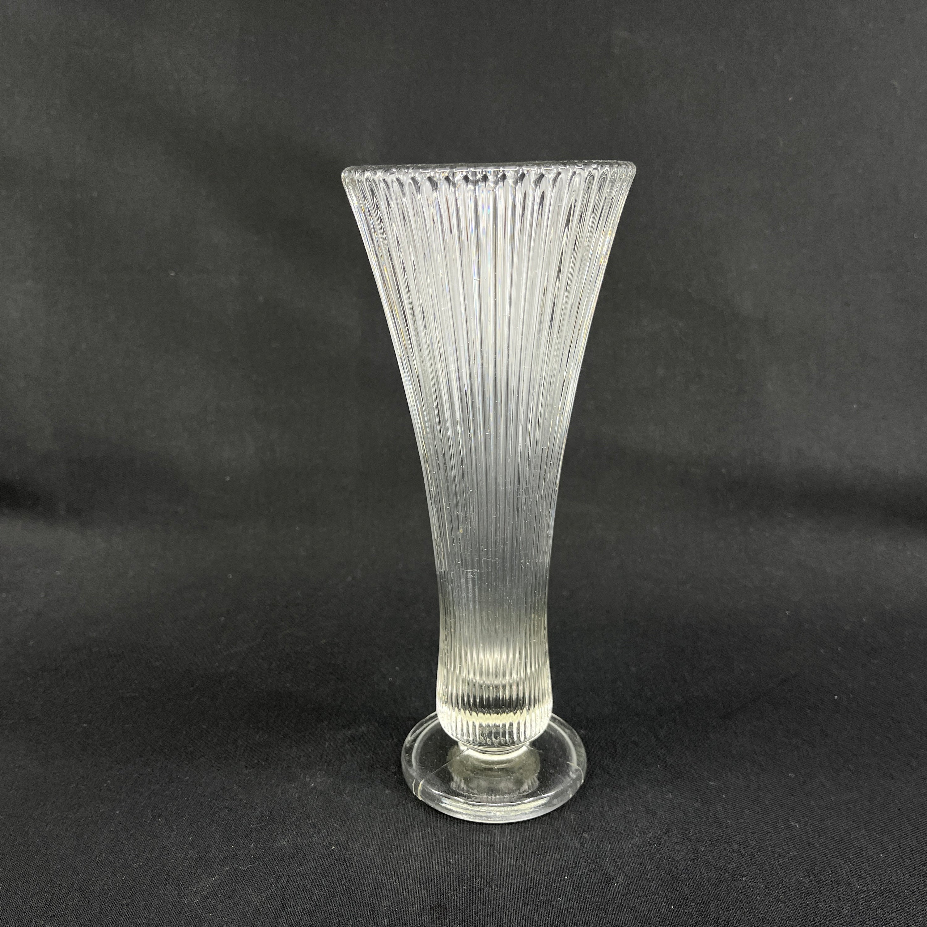 Moderne klar glasvase fra 1970'erne