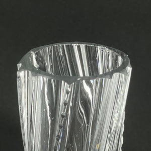 A twisted vase from the 1950s with numerous cuts