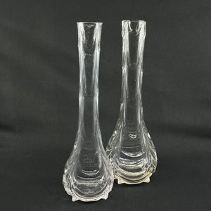 A set of twisted vases from the 1930'sh with wavy optics