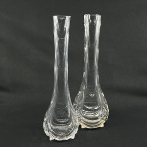 A set of twisted vases from the 1930'sh with wavy optics