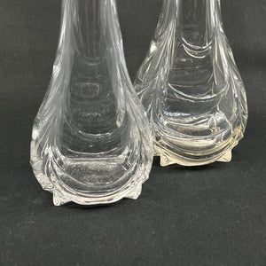 A set of twisted vases from the 1930'sh with wavy optics