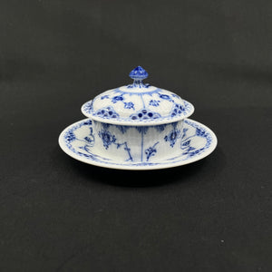 Blue Fluted Half Lace mustard pot, 1/744