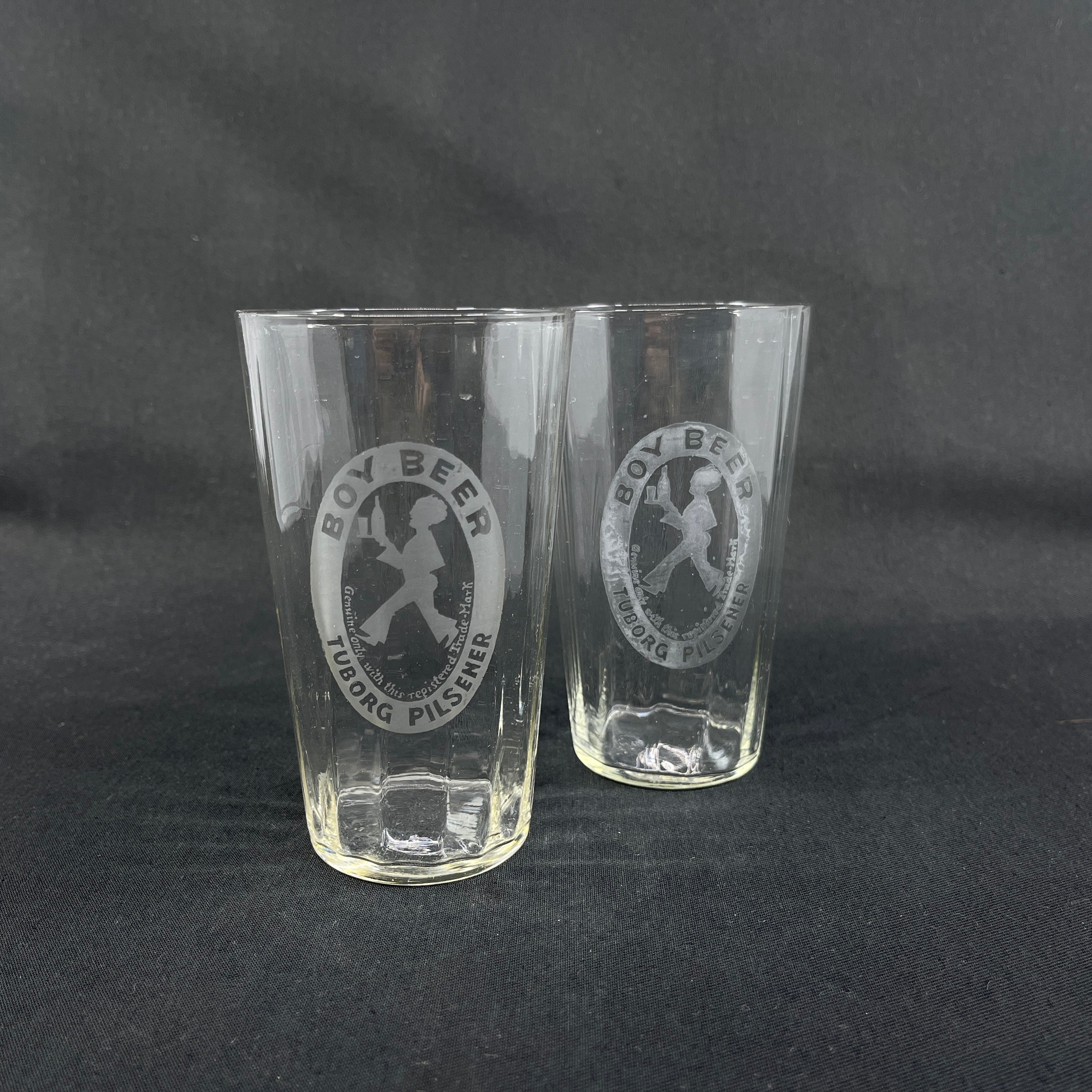 Et par sjældne Tuborg glas fra 1930'erne - Boy Beer