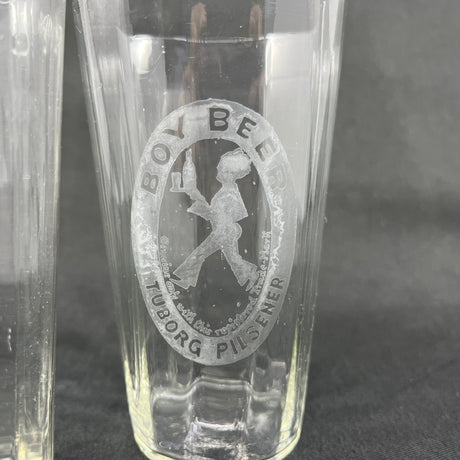 A set of rare Tuborg glasses from the 1930s - Boy Beer