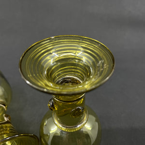A pair of antique Röhmer glasses with hollow stems