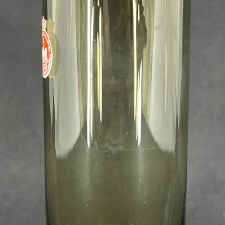Olive cylinder vase, 17 cm.