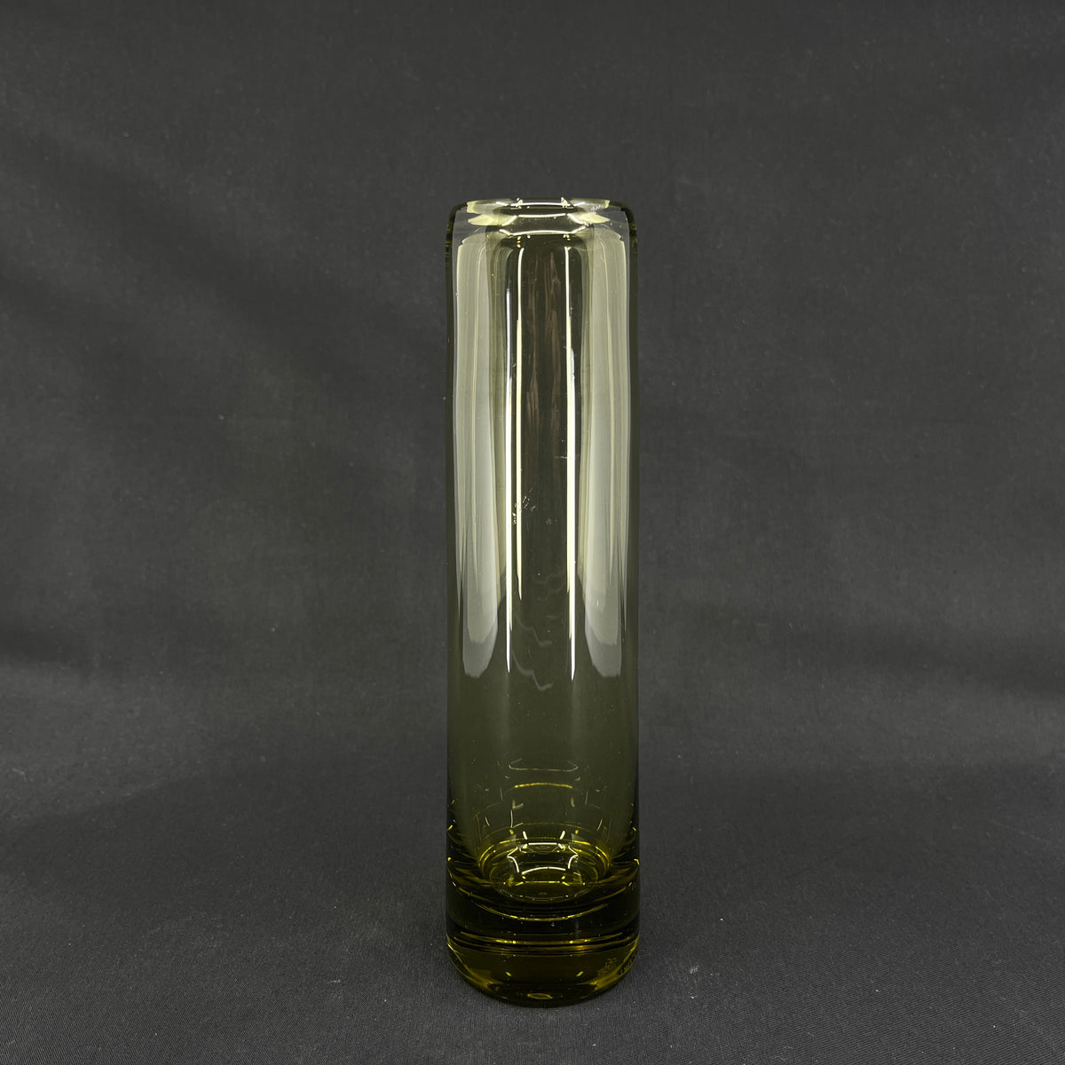 Olive cylinder vase, 23 cm.