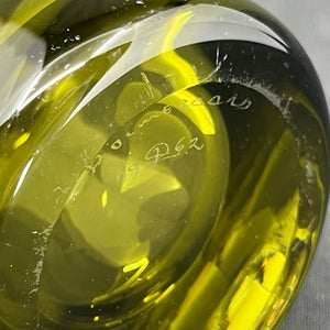 Olive cylinder vase, 23 cm.