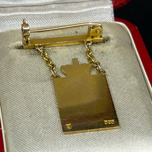 Kongemærke med bjælke 1870-1945 i guld i æske