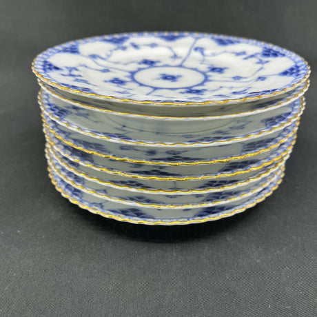 Full lace cake plate with gold, set of 8 pieces.