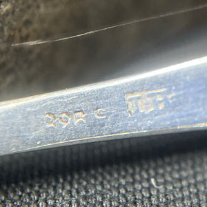 A pair of silver salt spoons No 73