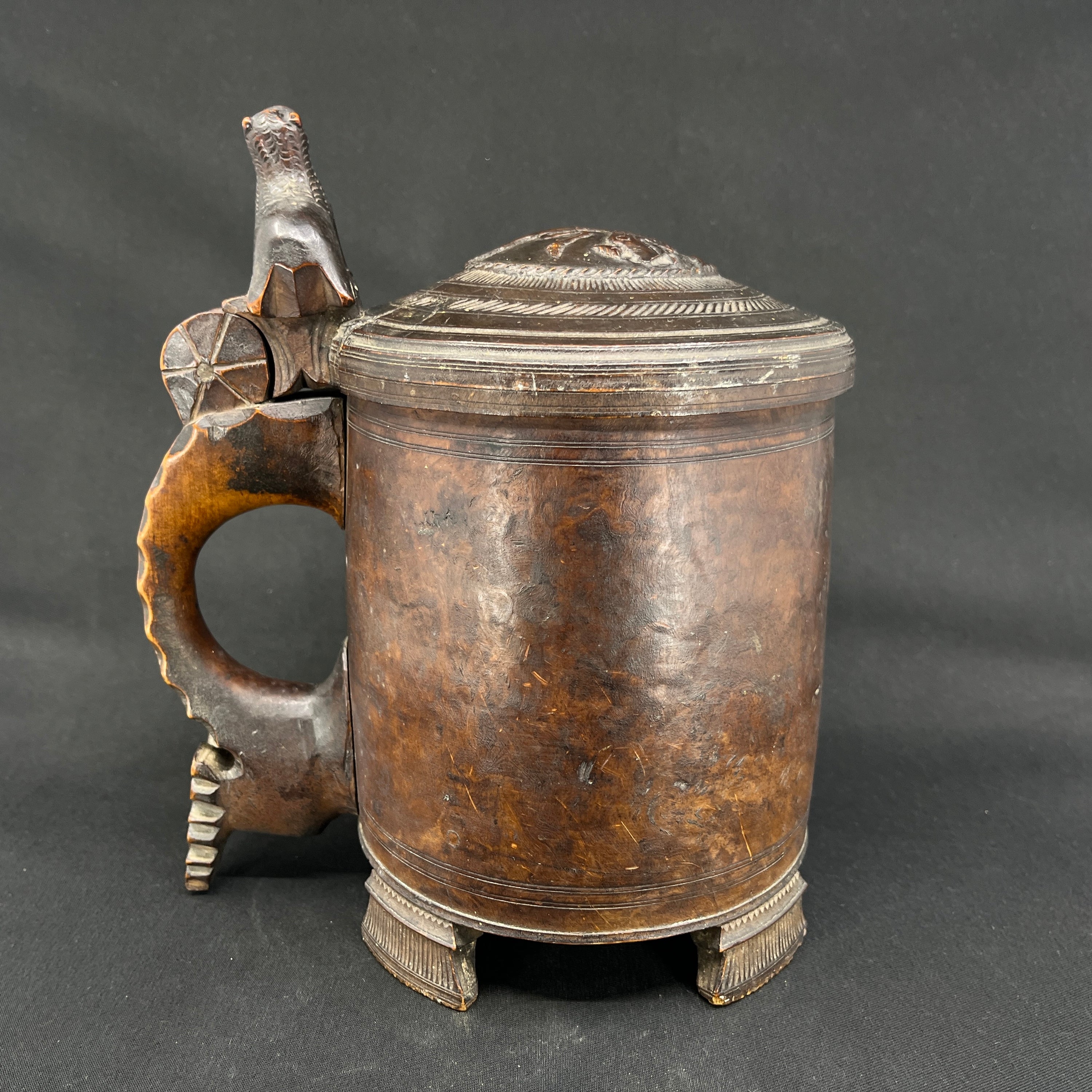 Norsk ølkrus i birketræ fra 1770'erne, 25 cm.