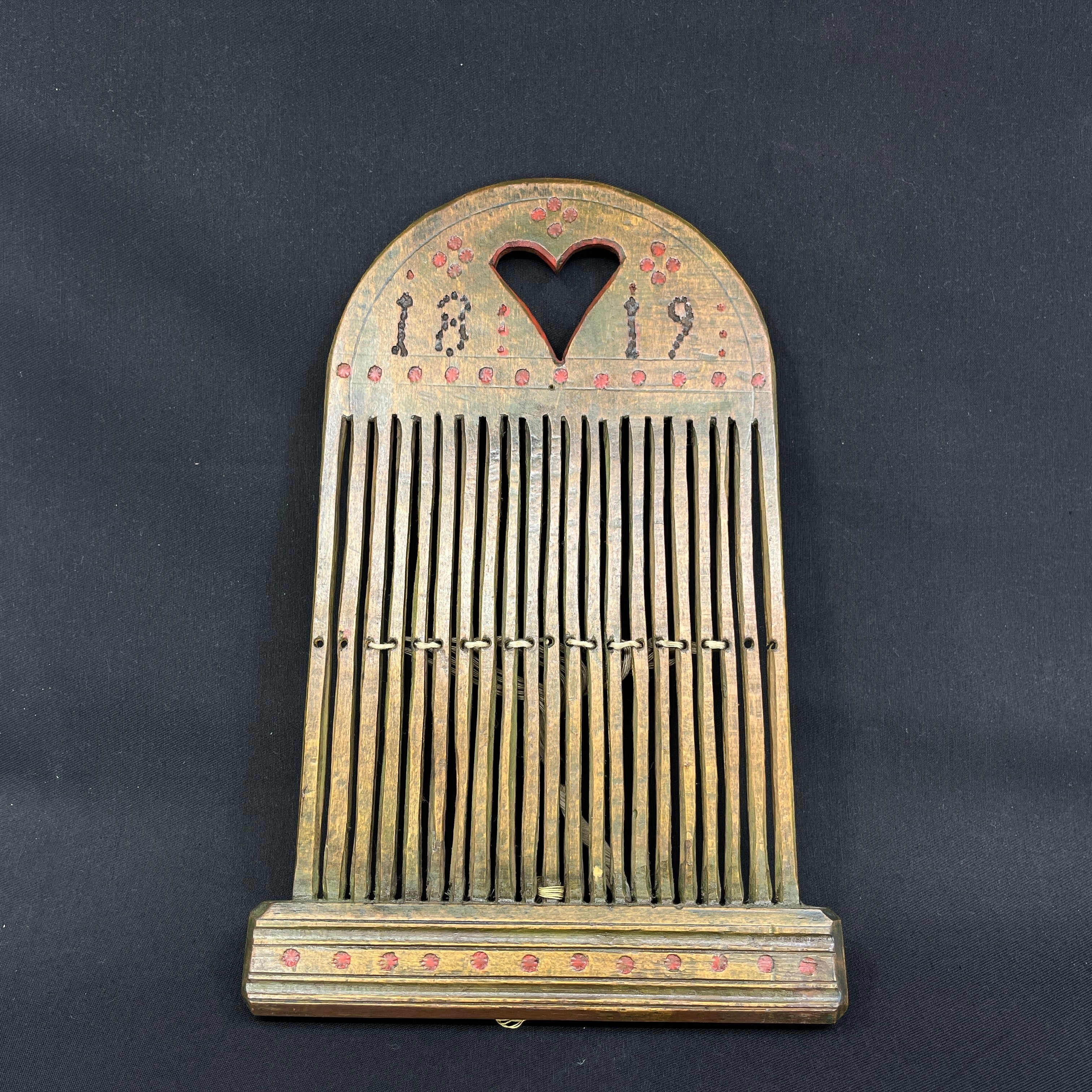 Antique elm weaving damper from 1819