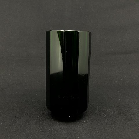 Edged round glass vase on feet