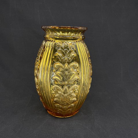 Gyldengul presseglas vase fra Holmegaard
