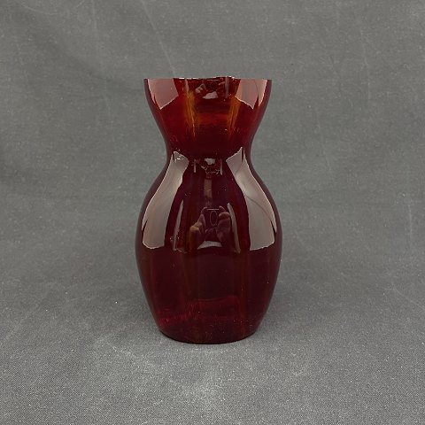 Rødt hyacintglas fra Kastrup Glasværk