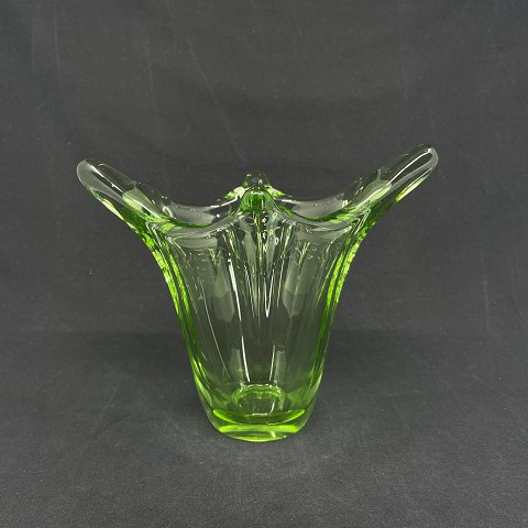 Moderne grøn kunstglasvase fra 1960'erne