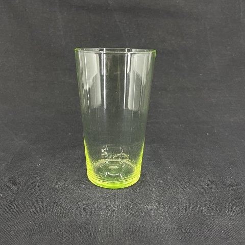 Neon green soda glass from Holmegaard
