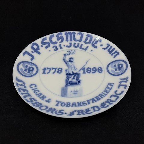 120 års jubilæumsplatte for J. P . Schmidt 
tobaksfabrikant