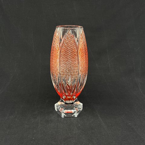 Moderne orange vase i krystalglas