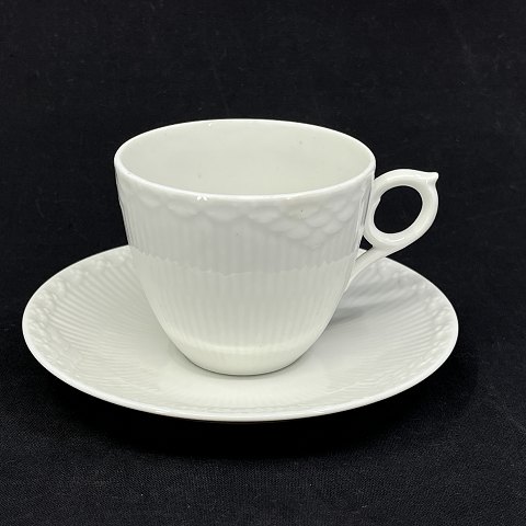 White Half Lace coffee cup